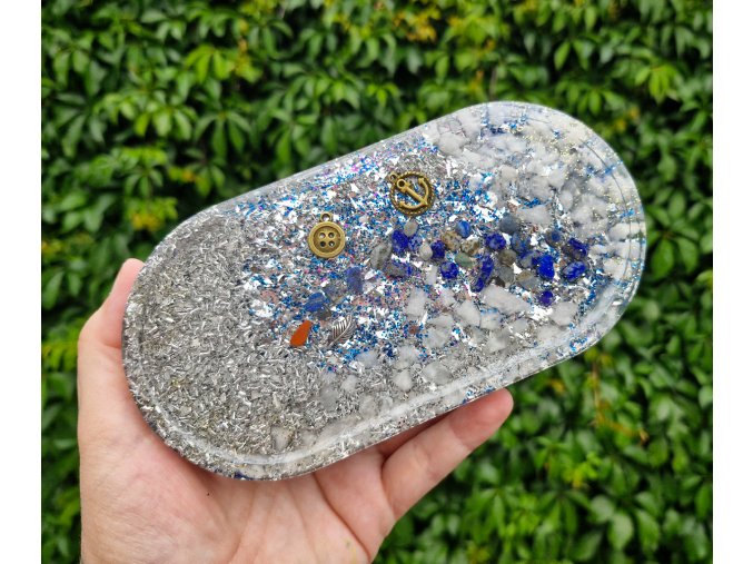 Podtácek lapis lazuli, křišťál, menší