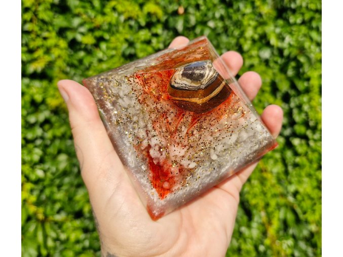 Pyramida stability achát,  křišťál