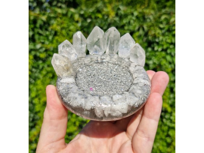 Svícen křišťál s křišťály - extra silný menší