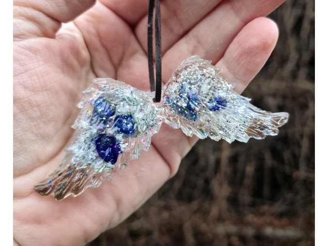 Andělská křídla - lapis lazuli, křišťál