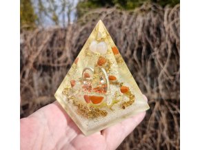Pyramida prstýnek růženín, jaspis, fosforuje
