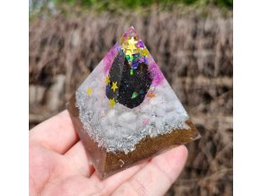 Pyramida šungit, křišťál