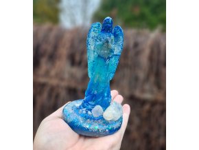 Archanděl - Michael, pruhovaný achát,křišťál