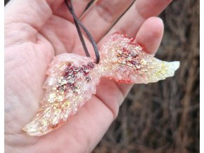 Andělská křídla - granát, křišťál