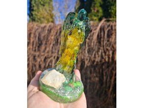 Archanděl - pruhovaný achát, křišťál