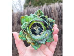 Svícen archanděl Rafael šungit, křišťál, květ velký