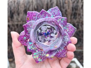 Svícen ametyst, křišťál, květ velký