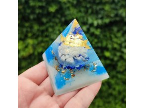 Pyramida lapis lazuli, zlato 24 karátů