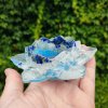 Svícen lapis lazuli, křišťál s fosforujícími delfíny lotosový květ velký