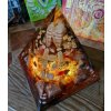 Pyramida MEGA VELKÁ Jaspis, Křišťál - svítící + fosforuje