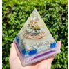 Pyramida hamsa s květem života, ametyst, velká