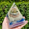 Pyramida hamsa s květem života, ametyst, velká