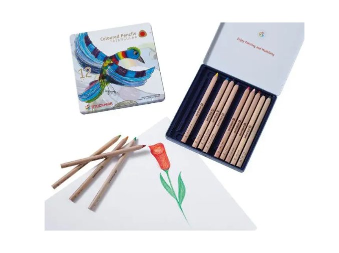 Pastelky široké trojhranné 12+1 Stockmar