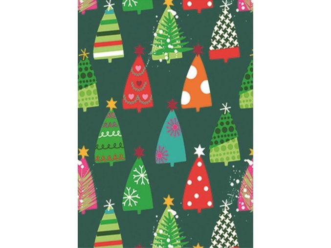 transparentní papír vánoční zelené stromy