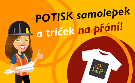 Potisk samolepek a triček na přání