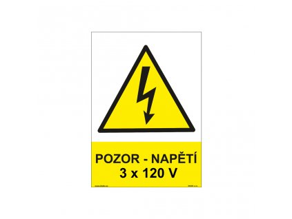 POZOR - NAPĚTÍ 3 X 120 V