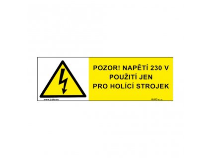 POZOR! NAPĚTÍ 230 V POUŽITÍ JEN PRO HOLÍCÍ STROJEK