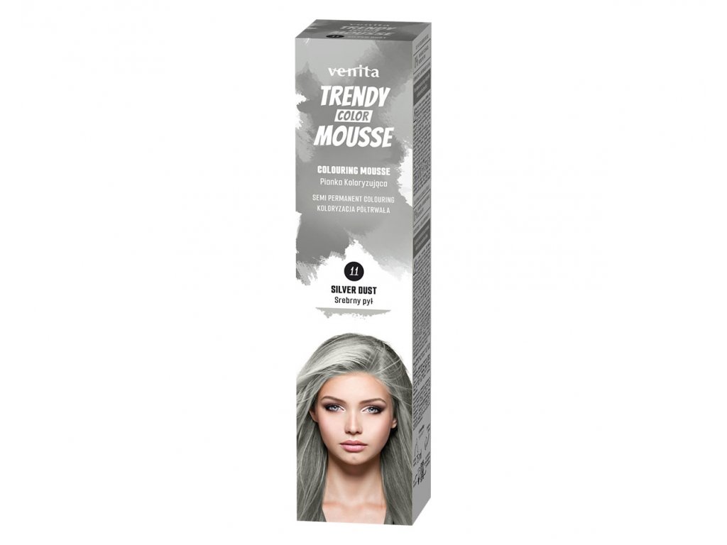 Venita Trendy Color Mousse farebné penové tužidlo na vlasy 75 ml 11 Silver Dust strieborný prach