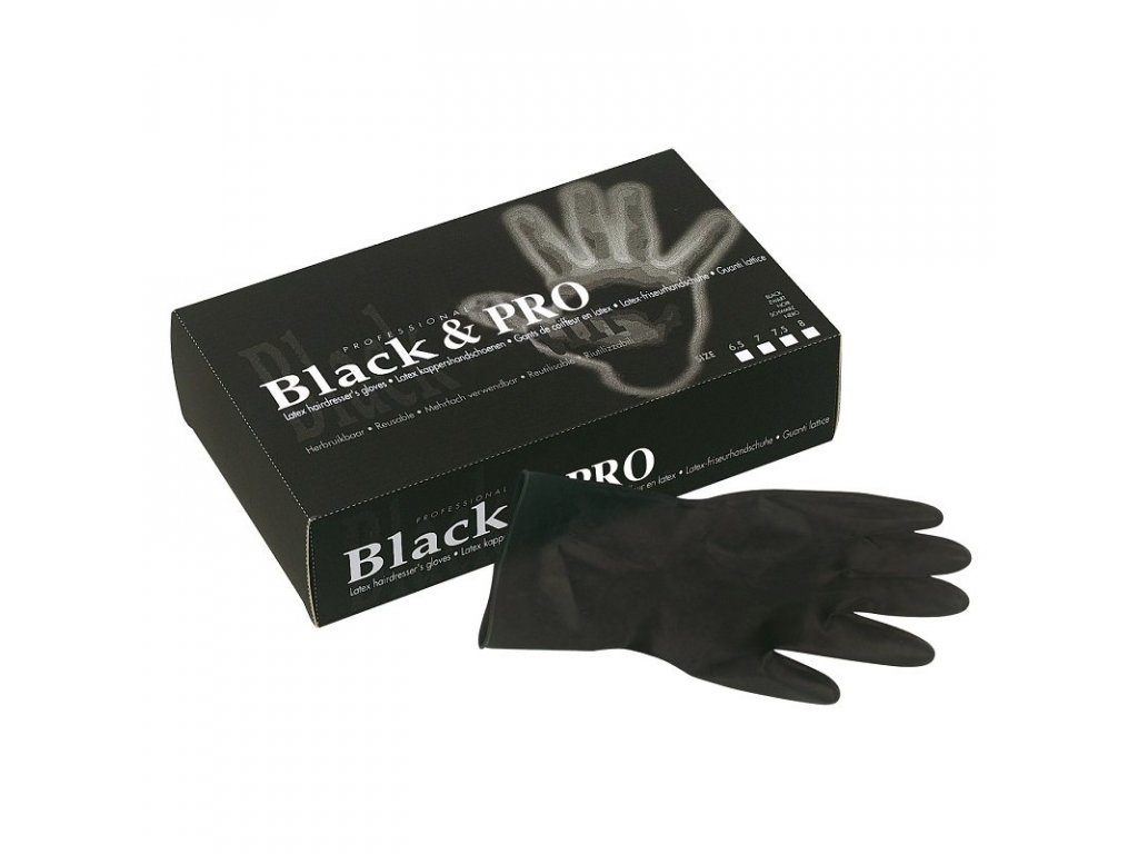 1498 1 rukavice black pro cierne latex 20 ks velkost m