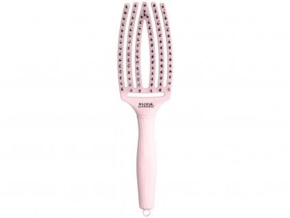 Kefa na vlasy Olivia Garden Fingerbrush Pastel Pink Medium