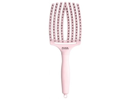 Kefa na vlasy Olivia Garden Fingerbrush Boar & Nylon Pastel Pink Large