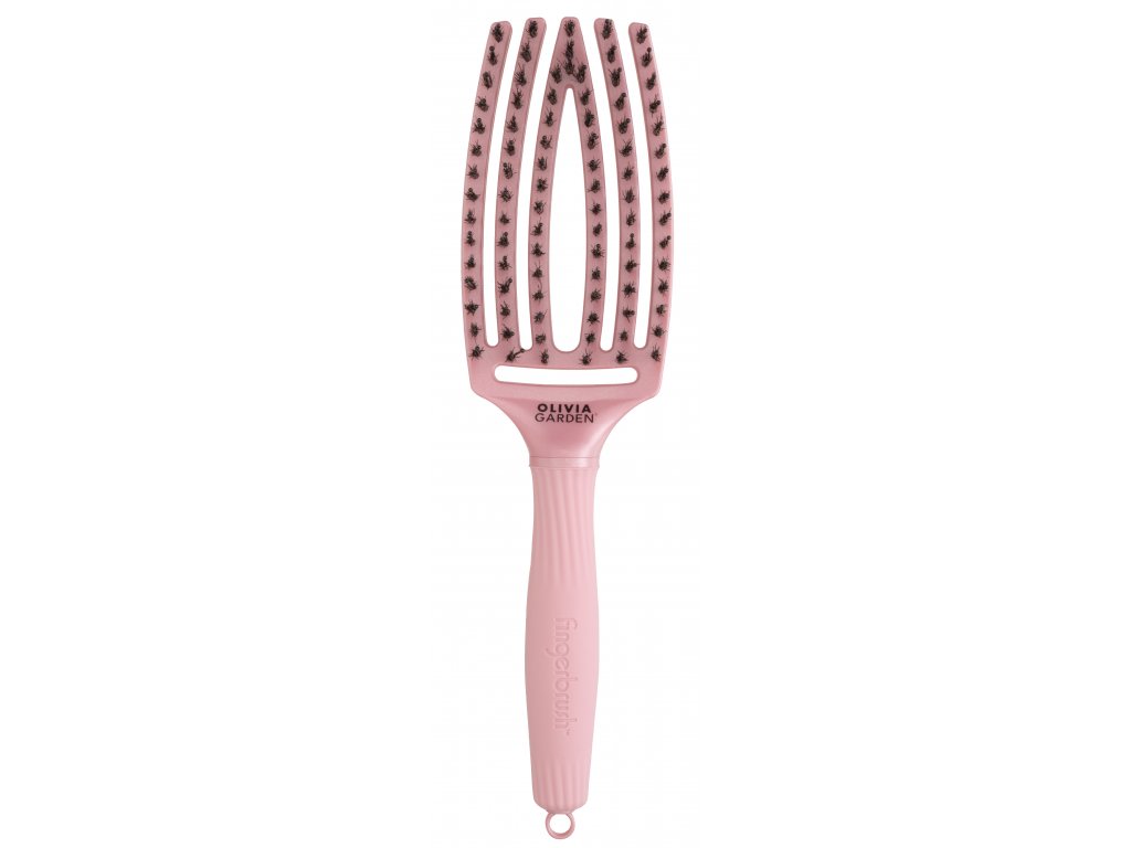 Kefa na vlasy Olivia Garden Fingerbrush Pearl Pink