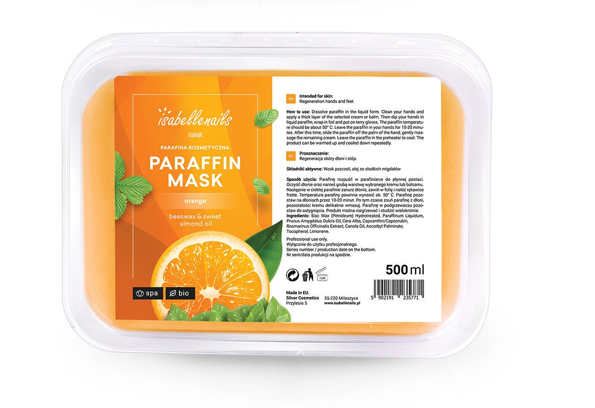 Isabellenails kozmetický parafín - 500 ml - pomaranč