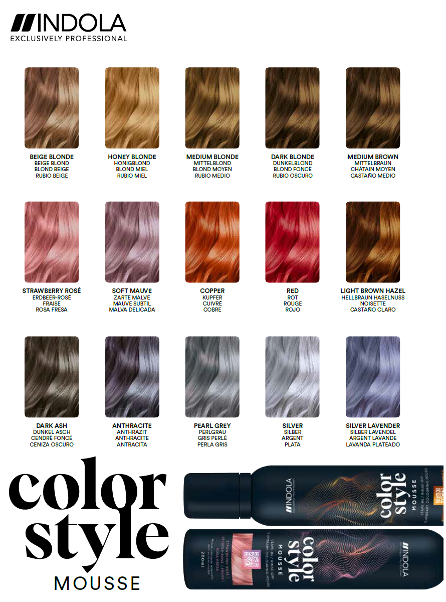 Indola Color Mousse pena 200 ml - Medium Blonde - stredná blond