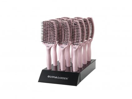 ID1687 Kartáč na vlasy Olivia Garden Fingerbrush Combo Pastel Pink 12 ks display