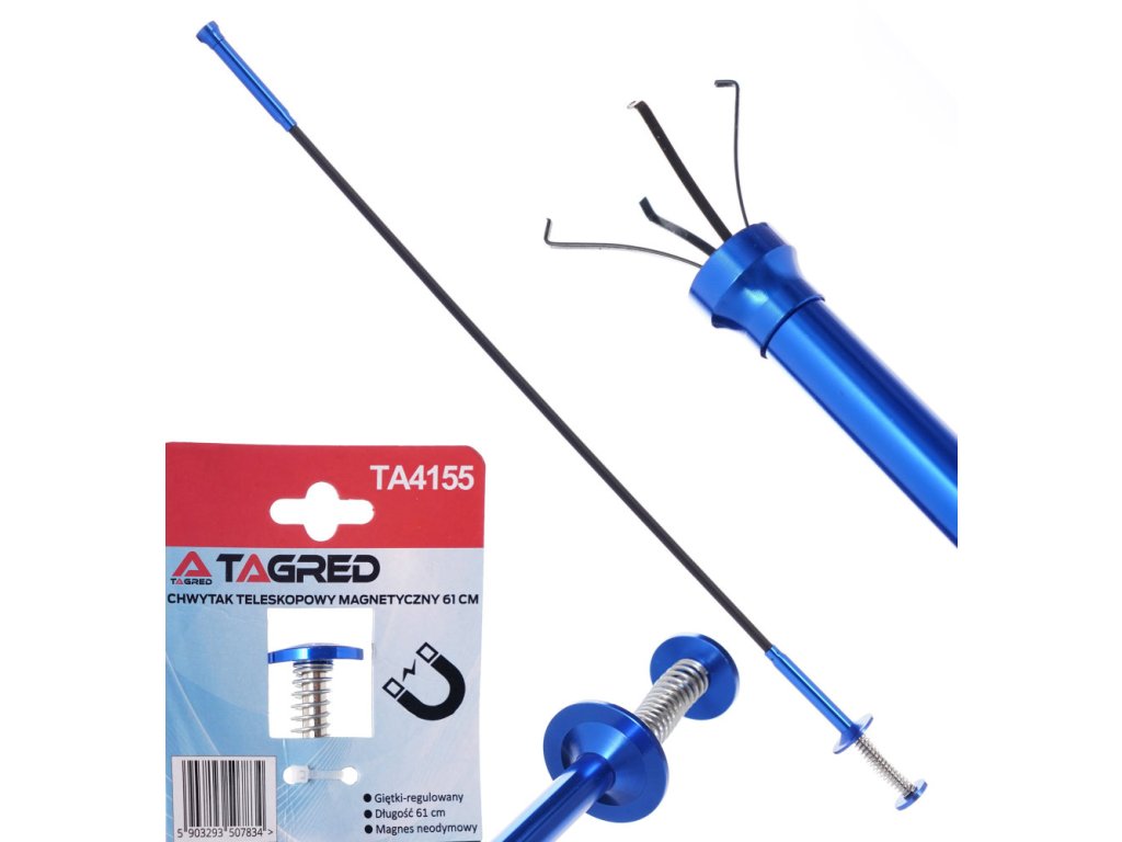 Elastický magnetický chyták s čelistmi na vytahování předmětů, 61 cm, Tagred TA4155