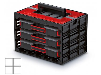 skrinka s 3 organizery krabicky tager case 415x290x290