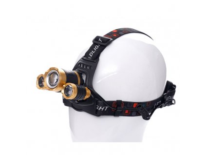 LED Čelovka (nabíjecí) 3xLED 1xT6 zoom + 2xQ5, Kraft&Dele KD1246 1