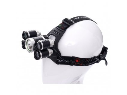 Čelovka (nabíjecí) 5xLED 1xT6 + 4xQ5, Kraft&Dele KD1247 1