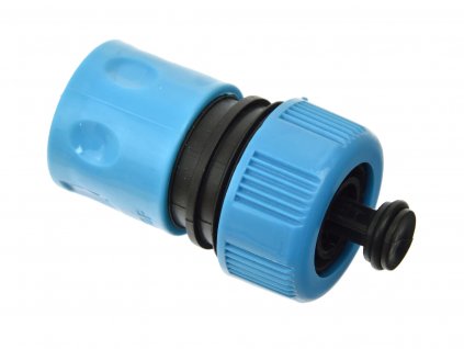Hadicová rychlospojka - samice 3/4" se STOP ventilem v blistru, BLUE LINE, Geko G73033B