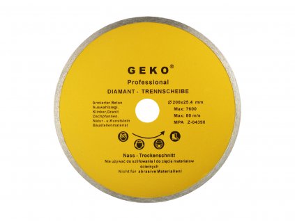 Kotouč řezný diamantový 200x8x25,4mm PROFI, Geko G00249