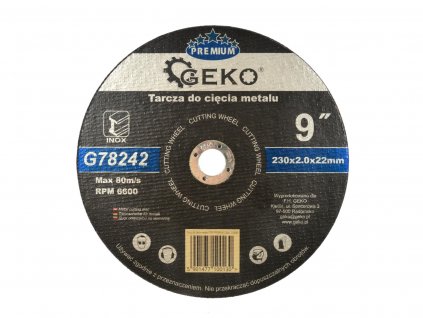 Řezný kotouč na ocel, nerez 230x2x22,2mm PREMIUM Inox, Geko G78242