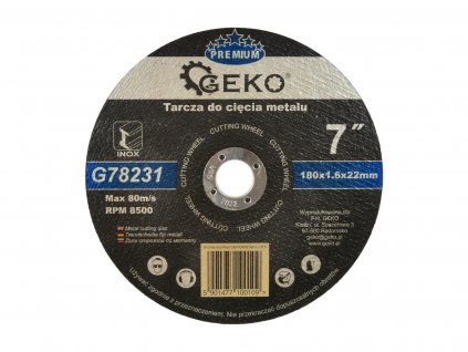 Řezný kotouč na ocel, nerez 180x1,6x22,2mm PREMIUM Inox, Geko G78231