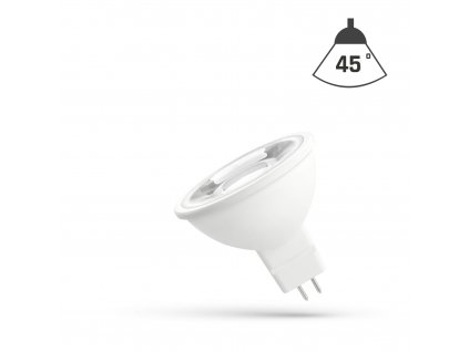 LED žárovka MR16 12V 6W teplá bílá s čočkou, SPECTRUM WOJ14098 45ST