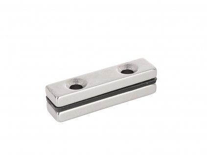 Magnet neodymový s montážními otvory 40x10x5mm, plochý 2ks, Geko G02423