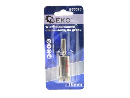 Korunkový vrták diamantový na dlaždice 16mm, Geko G65016