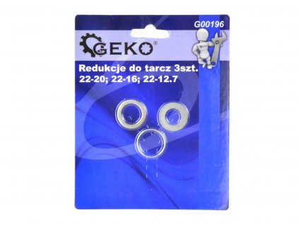 Redukční kroužky pro pilové kotouče s otvorem 22mm, sada 3ks, Geko G00196