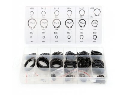 Sada vnitřních segerových kroužků 300 ks, 3 – 32 mm,Kraft&Dele KD10510