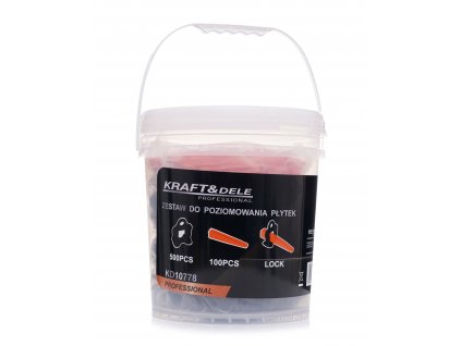 Vyrovnávací systém na obklady a dlažbu 100 klínků + 500 klipsů 1,5 mm, Kraft&Dele KD10778