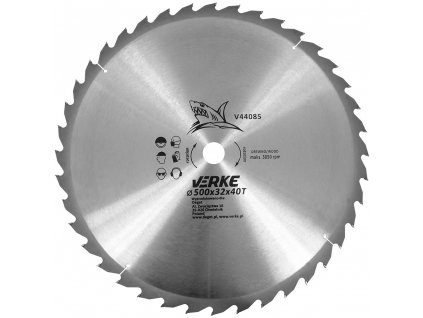 Kotouč pilový na dřevo 500mm*32,0mm*40T, Verke V44085