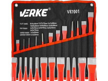 Sada dlát, sekáčů a razidel 12 ks, Verke V87001 1