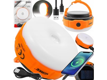 Dobíjecí sluneční svítilna 500 lm +110 lm, 2000 mAh, Verke V87550 1