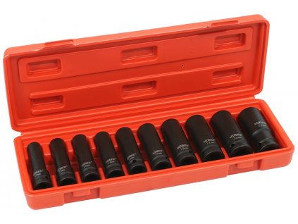 Nástrčné rázové hlavice dlouhé 1/2" 10-24mm 10ks, Verke V39467
