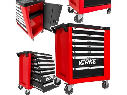 Dílenský vozík na nářadí 7+1 šuplíků RED, Verke V33101 1