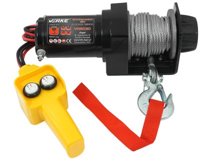 Elektrický lanový naviják 12V, 2000 LBS, 12m, Verke V06030