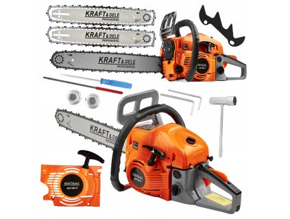 Benzínová řetězová pila 5,9HP + mega výbava, 16″ 18″, Kraft&Dele KD10613 1